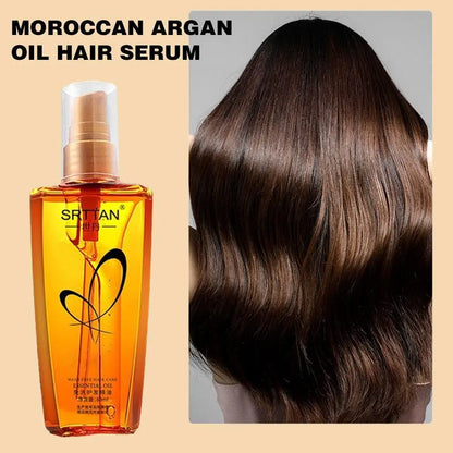 Suero para el cabello con aceite de argán marroquí, niebla de aceite ligera para el cabello para puntas abiertas, cabello rizado y malabarros, reparación de aceite para el cabello, brillo brillante