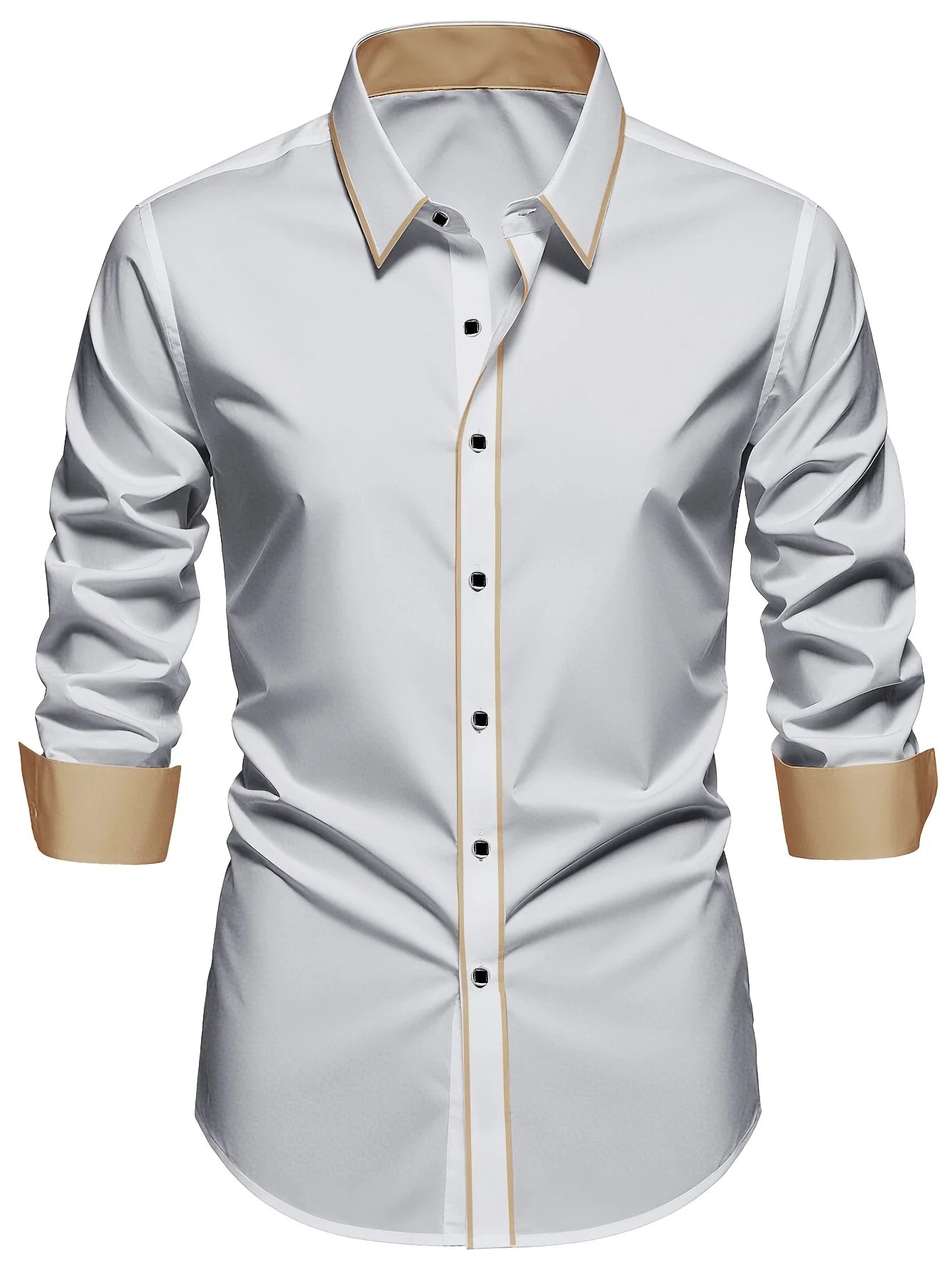2025 nueva camisa de retazos para hombre, moda de lujo, manga larga, inteligente, informal, esmoquin para las cuatro estaciones, camisas microelásticas para hombre
