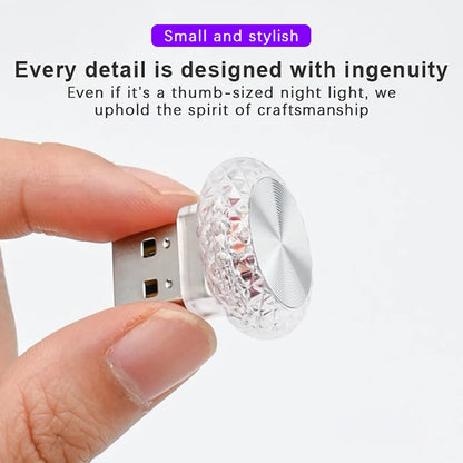 Portable USB Car Ambient Light, Mini LED Decorative Car Interior Atmosphere Lamps, Ambient Light, Computer Light, Plug & Play