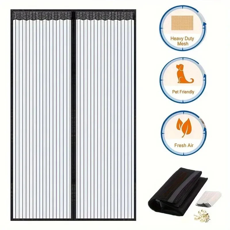 Window mosquito net, self-closing magnetic screen door, home ventilation curtains