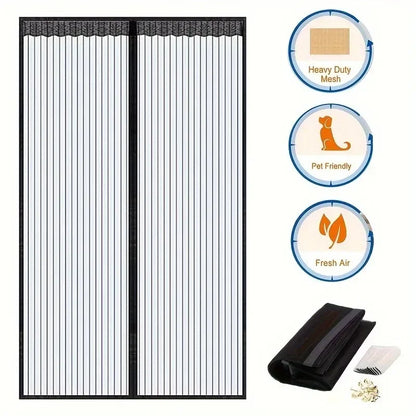 Window mosquito net, self-closing magnetic screen door, home ventilation curtains