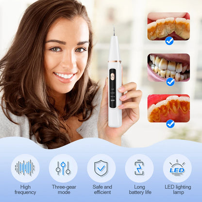 Ultrasonic Dental Scaler, Electric Sonic Tooth Plaque Cleaner, Dental Stone Removal for Teeth, Tartar, Stain, Calculus Remover