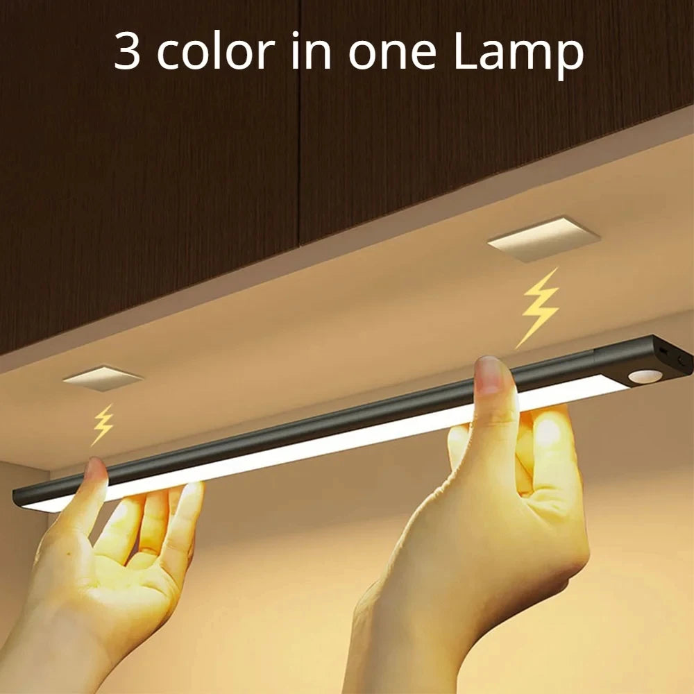 Wireless LED Night Light with Motion Sensor, USB Rechargeable Night Lamp for Wardrobe, Under Cabinet Lighting for Kitchen