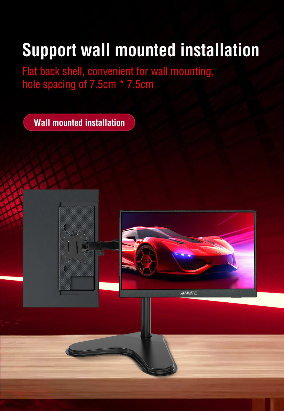 14-inch Portable Touch Monitor Optional Non-Touch 16:10 400cd/m2 Gaming Computer Expand Screen for XBox PS4/5 Switch Laptop