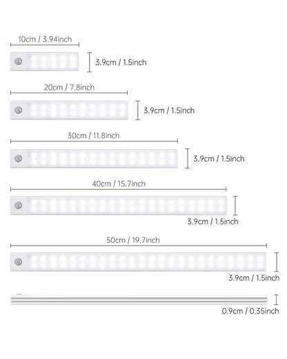 Wireless LED Night Light with Motion Sensor, USB Rechargeable Night Lamp for Wardrobe, Under Cabinet Lighting for Kitchen