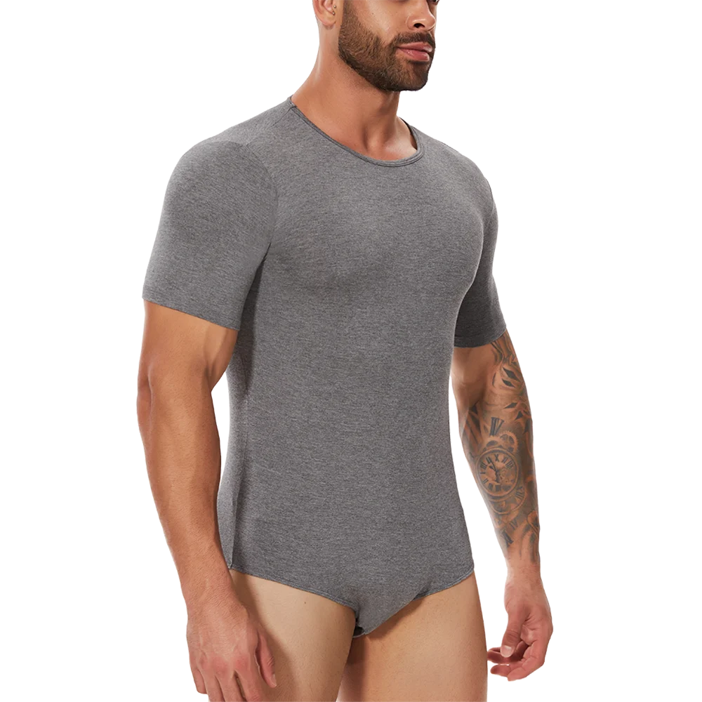 Body Moldeador de Manga Corta para Hombre – Control de Barriga y Entrenador de Cintura