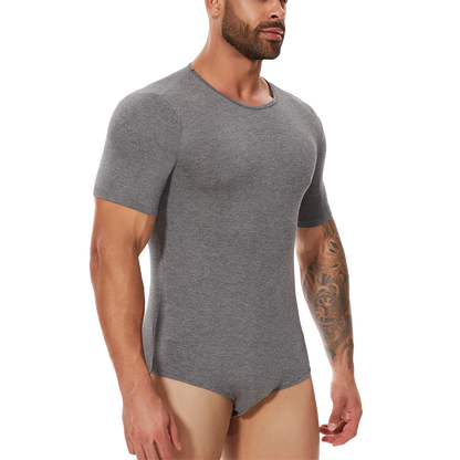 Body Moldeador de Manga Corta para Hombre – Control de Barriga y Entrenador de Cintura