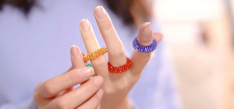 Anillos de Acupresión Fidget | Set 10 piezas | Alivio del Estrés para Adolescentes y Adultos