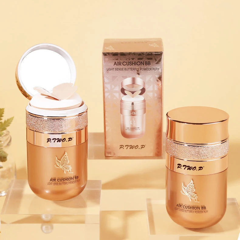 BB Cream Air Cushion, Moisturizing Foundation, Concealer, Whitening, Oil Control, Waterproof, Butterfly Powder Puff, Makeup Cosmetics