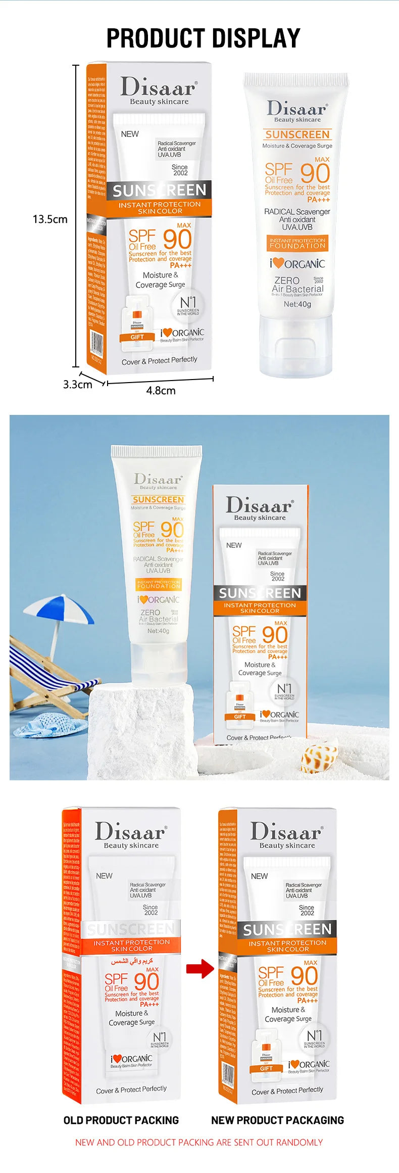 Facial Body Sunscreen, Waterproof, SPF 90+ UV, Sunblock, Skin Protective Cream, Anti-sun Facial Protection Cream for the Beach