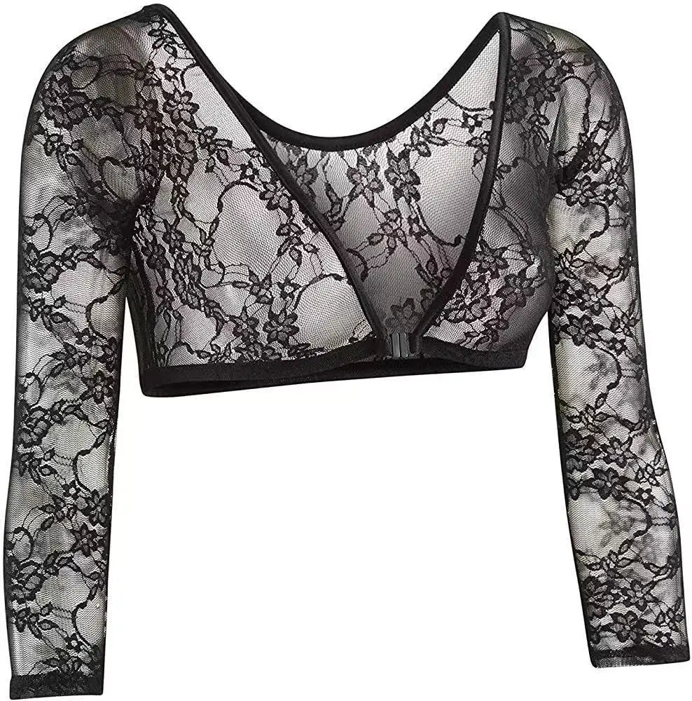 Women's 3XL Arm Shaper, Seamless Mesh Side Shapewear, Slimming Crop Top, Tops Blouses, White Black Skin
