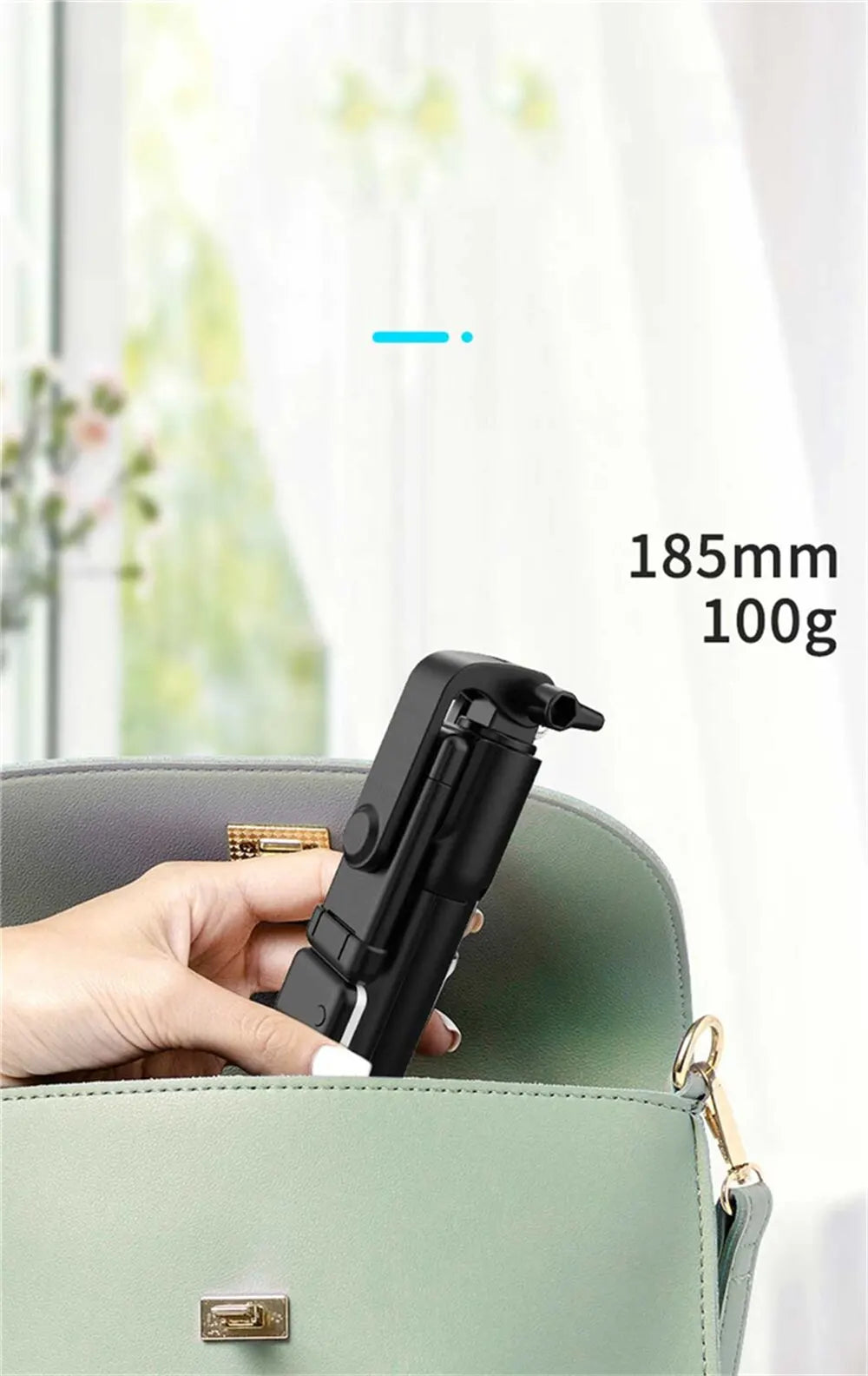 Portable tripod support with Bluetooth Selfie stick, fill light with remote shutter, extendable wireless remote retractable phone holder