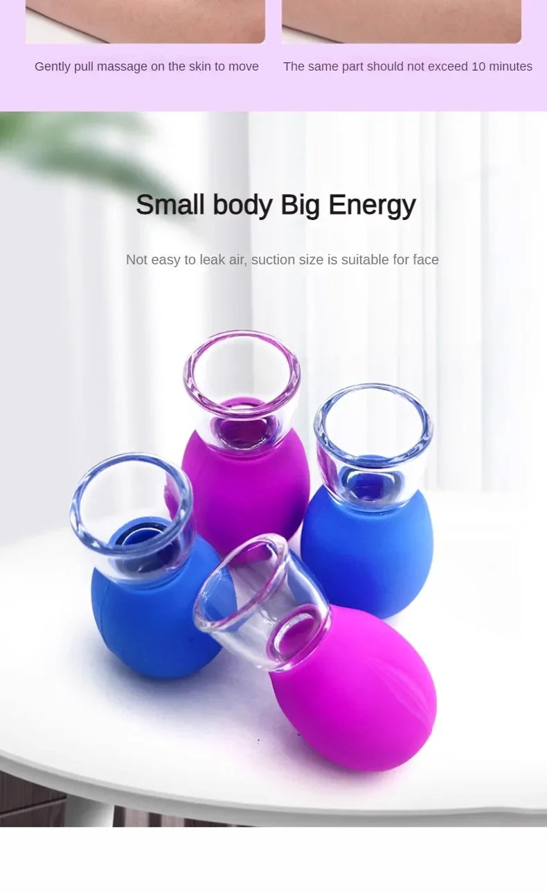 Taza de masaje con ventosas de silicona para el cuerpo, cara, cuello, masajeador de ojos, tanque de vacío, cuidado Facial corporal, herramienta de belleza antienvejecimiento