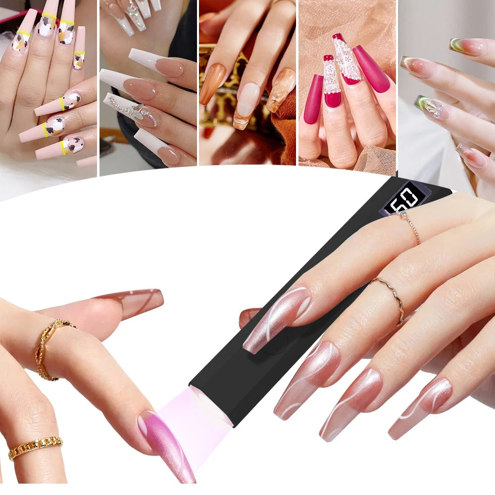 LINMANDA Mini Handheld UV Nail Light for Gel Nails Portable UV Nail Lamp Rechargeable LED Nail Lamp for Nails Desktop Holder for Nail Art