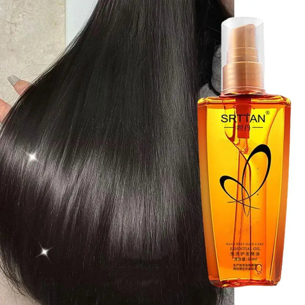 Suero para el cabello con aceite de argán marroquí, niebla de aceite ligera para el cabello para puntas abiertas, cabello rizado y malabarros, reparación de aceite para el cabello, brillo brillante