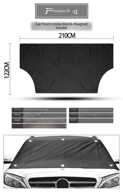 Magnetic absorption storage bag for car, waterproof sunshade, sun protector, Universal fit, front row, all models