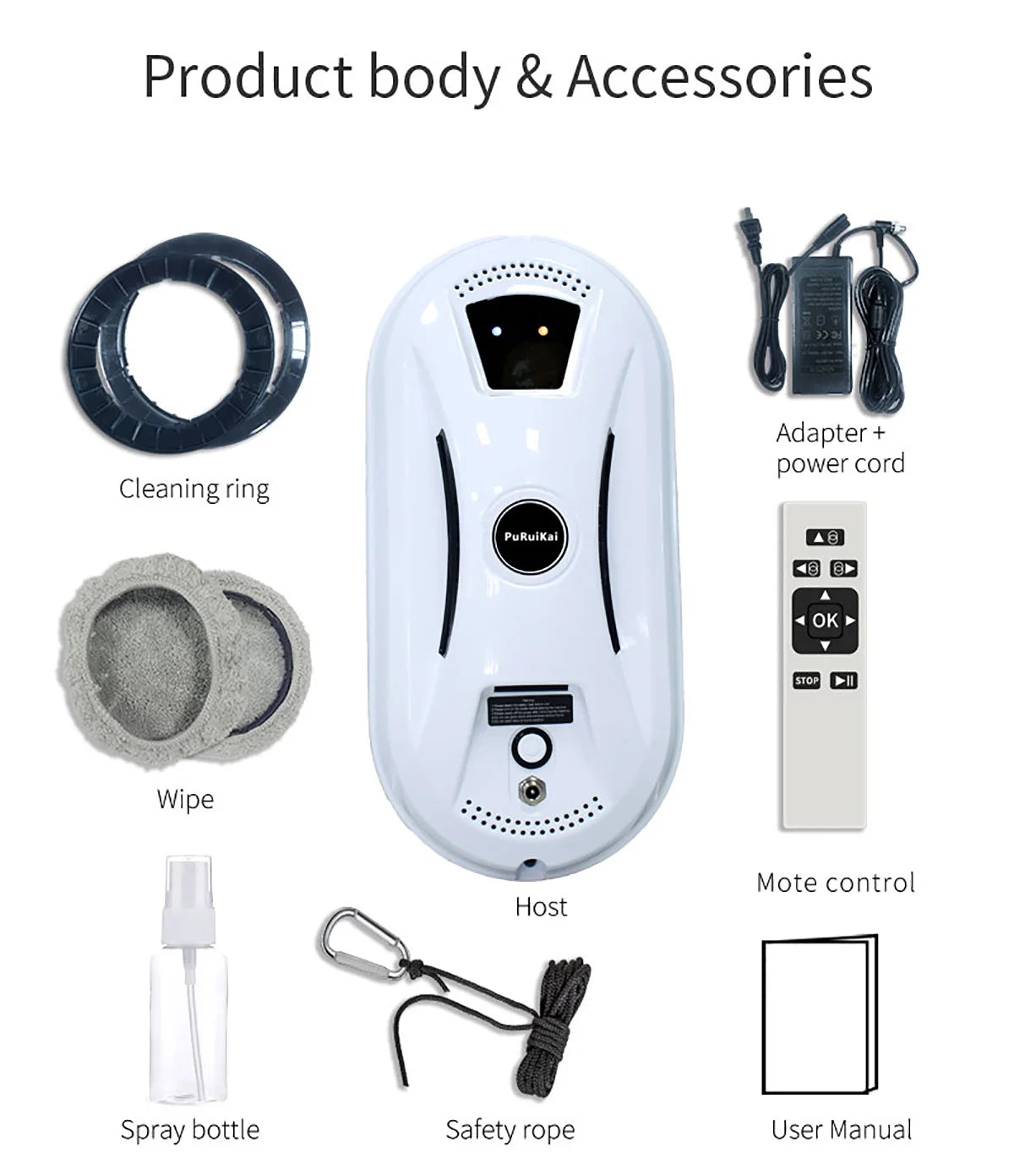 Robot aspirador ultrafino para limpieza de ventanas, robot limpiacristales eléctrico con control remoto para el hogar