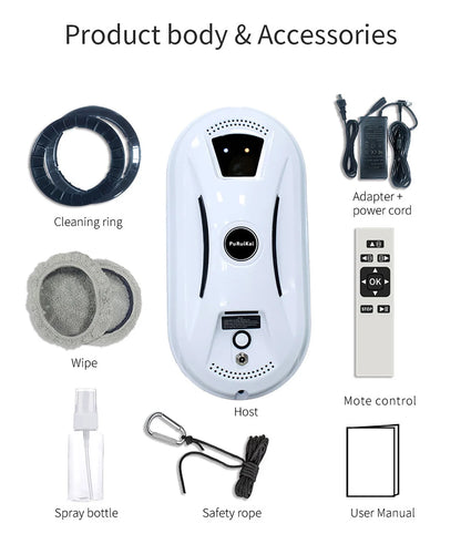 Robot aspirador ultrafino para limpieza de ventanas, robot limpiacristales eléctrico con control remoto para el hogar