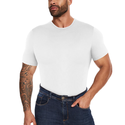 Body Moldeador de Manga Corta para Hombre – Control de Barriga y Entrenador de Cintura