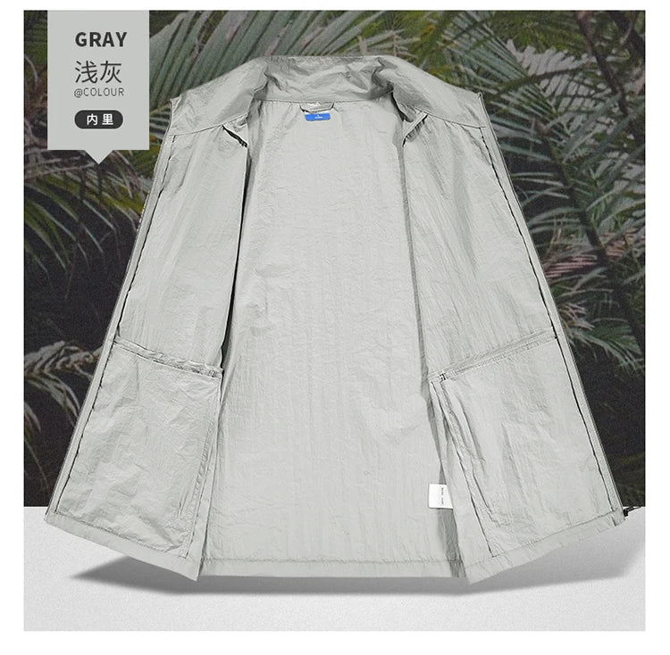 Chaqueta UV UPF50+ para Hombre Tallas Grandes – Cortavientos Ligero de Verano M-8XL