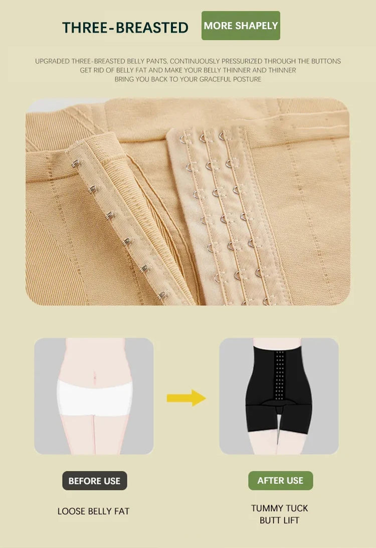 Women's Shapewear Tummy Control Body Shaper Fajas Hook Shorts Butt Lifter High Waist Underwear Slimming Panties