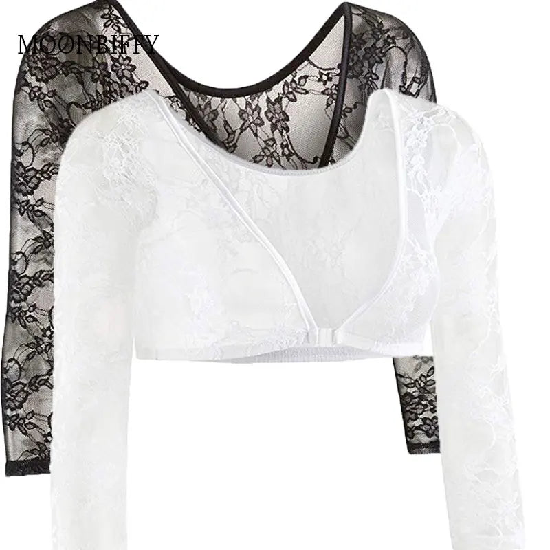 Women's 3XL Arm Shaper, Seamless Mesh Side Shapewear, Slimming Crop Top, Tops Blouses, White Black Skin