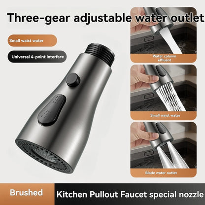 Boquilla rociadora para grifo extraíble de cocina, conexión de 1/2 ", 3 modos, ABS, ahorro de agua, lavabo de baño, cabezal rociador de ducha