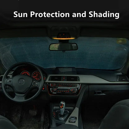 Foldable Car Windshield Sunshade, Visor Cover, Block Reflector, Portable, Breathable, Anti UV Protector, Free Screen, 140cm