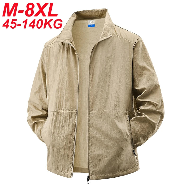 Chaqueta UV UPF50+ para Hombre Tallas Grandes – Cortavientos Ligero de Verano M-8XL