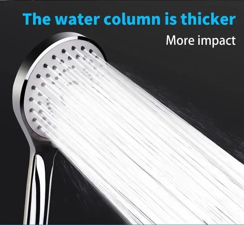 Pressurized Handheld Shower Head Set for Bathroom, Shower Nozzle, Large Water Outlet, 5 Modes, Universal Fit, Water Saving