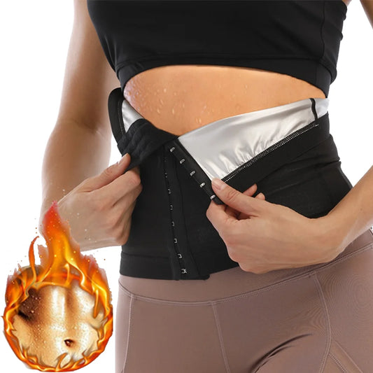 Women's Tummy Reducer, Sauna Suits for Workout, Sweat Band, Belt, Waist Trainer, Slimming Corsets for Fat and Tummy Burning