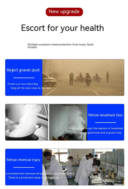 Transparent Face Shield for Work, Anti-fog Oil-proof Full Face Mask for Kitchen