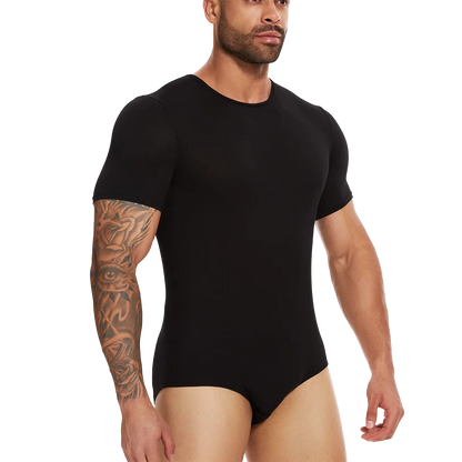 Body Moldeador de Manga Corta para Hombre – Control de Barriga y Entrenador de Cintura