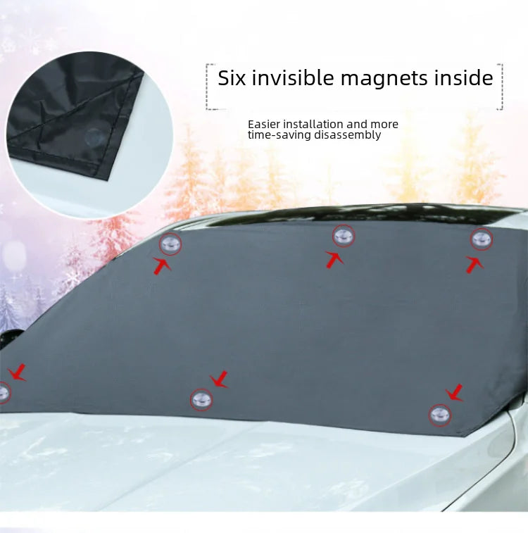 Magnetic absorption storage bag for car, waterproof sunshade, sun protector, Universal fit, front row, all models