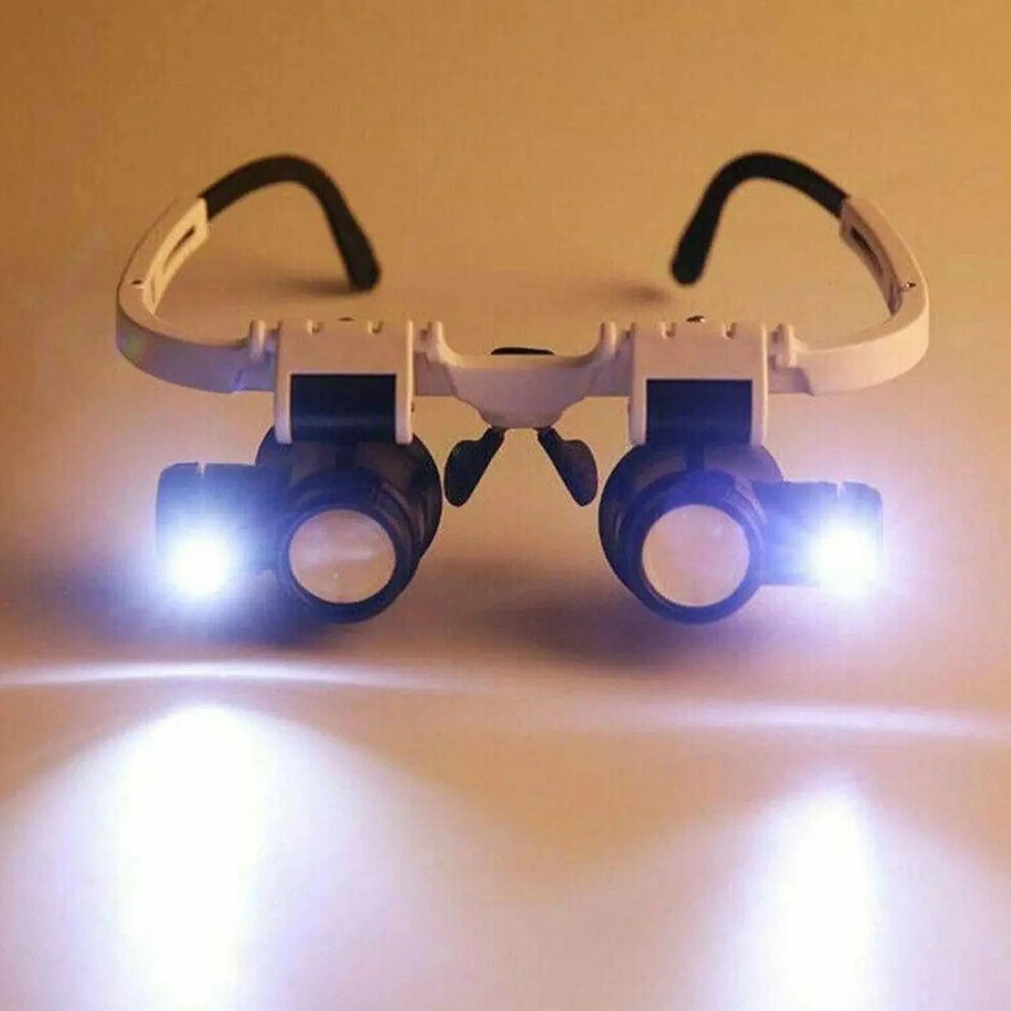 2XLED Watch Jewelry Repair Magnifier Head-mounted Headband Magnifying Glasses Adjustable Lens 8X 15X 23X