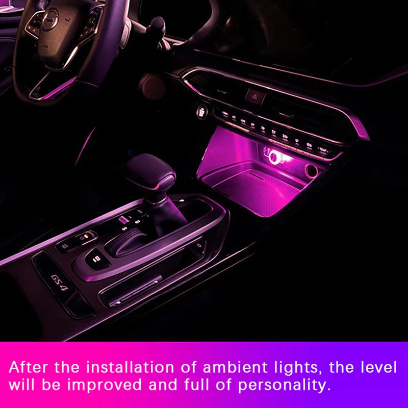 Portable USB Car Ambient Light, Mini LED Decorative Car Interior Atmosphere Lamps, Ambient Light, Computer Light, Plug & Play