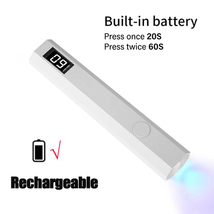 LINMANDA Mini Handheld UV Nail Light for Gel Nails Portable UV Nail Lamp Rechargeable LED Nail Lamp for Nails Desktop Holder for Nail Art