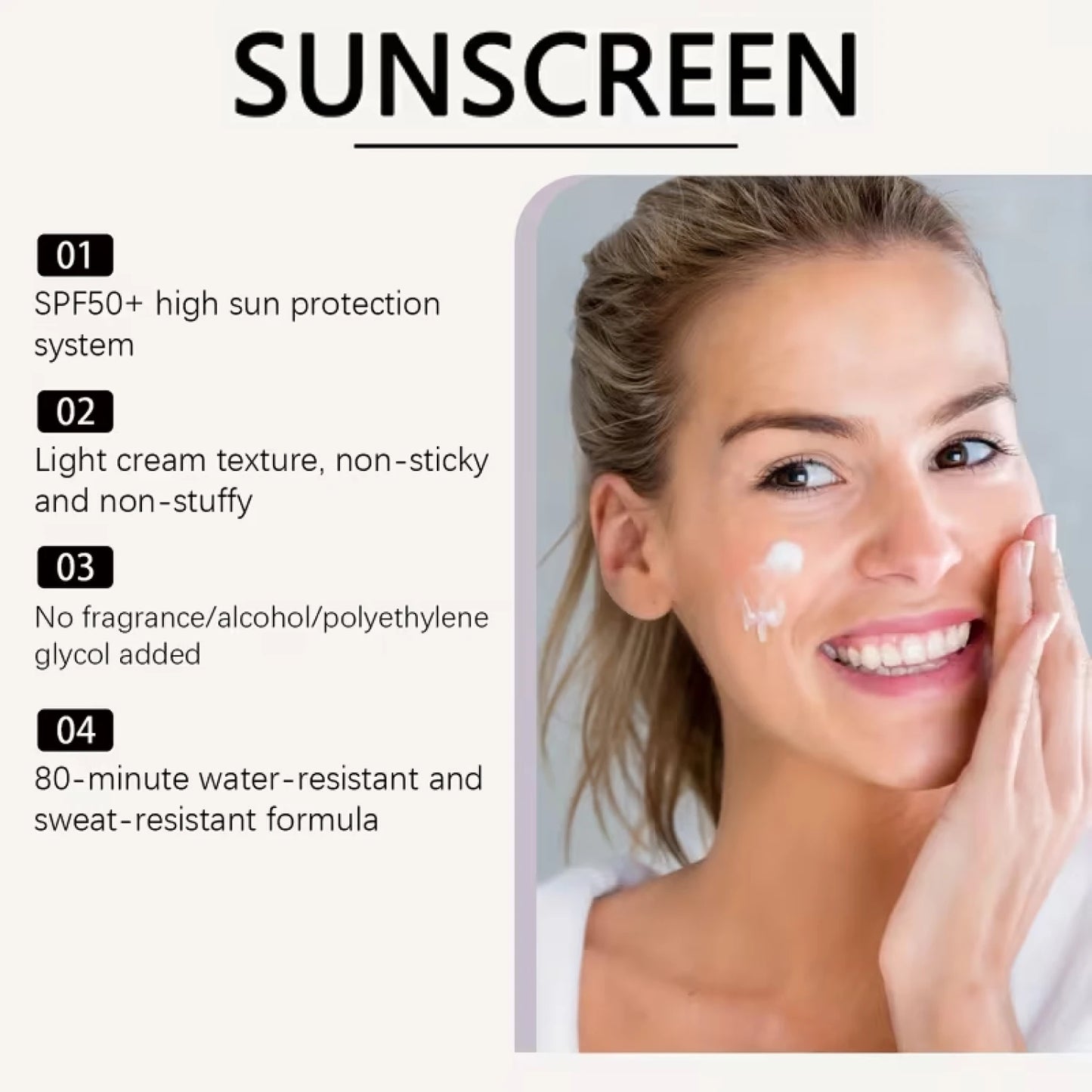 Broad Spectrum Sunscreen SPF 50 - Infused with Salmon PDRN, Non-Irritating, Moisturizing with Collagen for Sensitive Skin