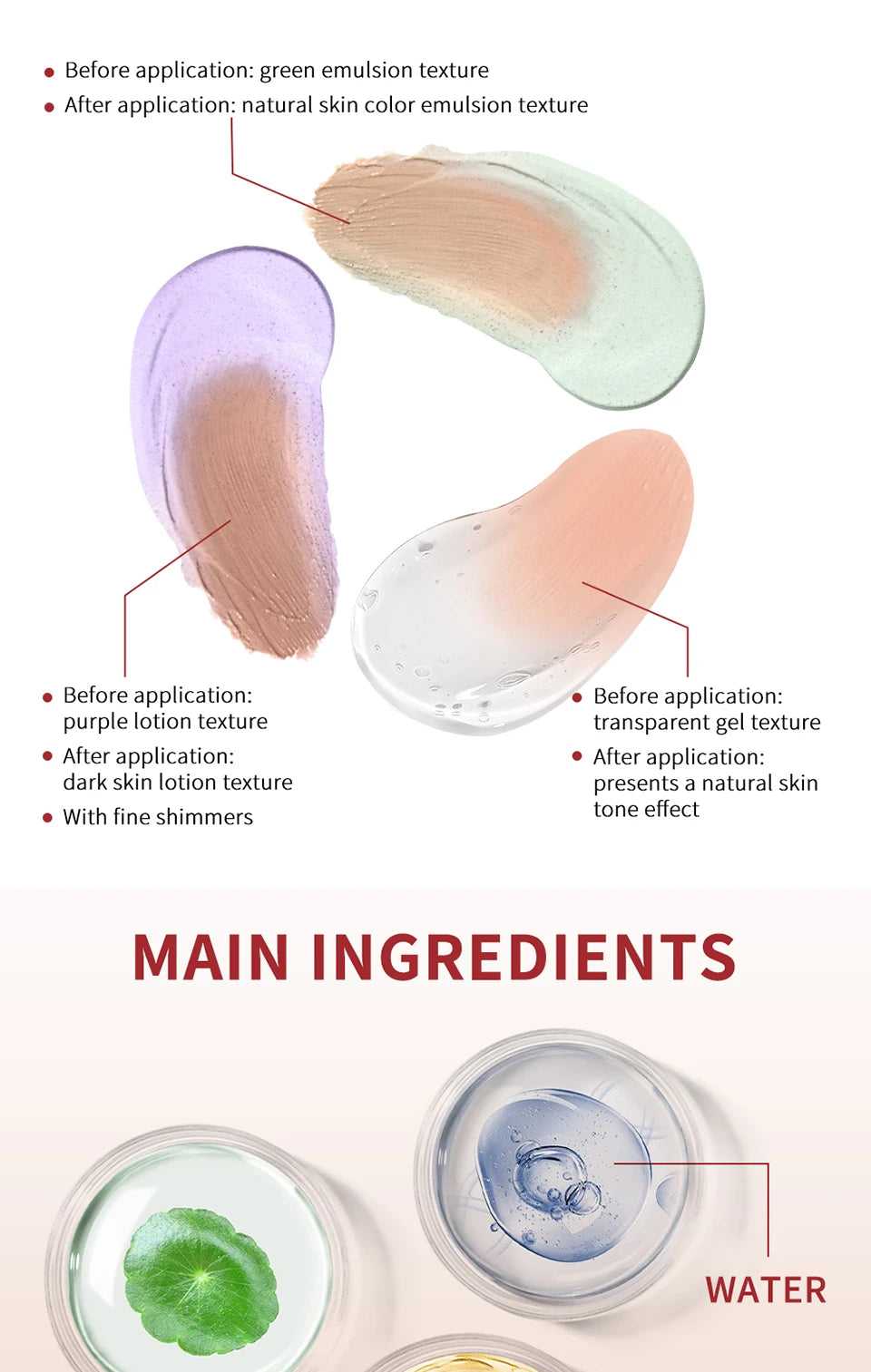 Crema de Base líquida que cambia de Color, Centella Coreana de alta cobertura, 3 piezas, CC