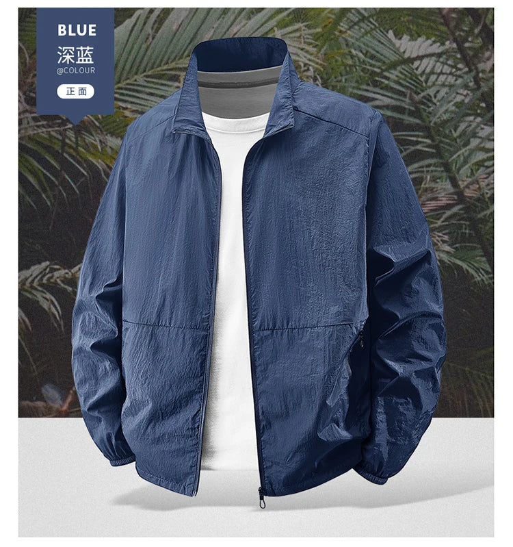Chaqueta UV UPF50+ para Hombre Tallas Grandes – Cortavientos Ligero de Verano M-8XL