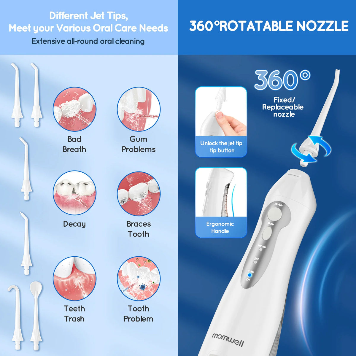 Irrigador Bucal Mornwell D52 | 300 ml USB