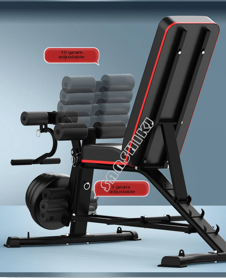 Banco Multifunción de Pesas y Fitness | Silla Romana, Curl de Bíceps, Abdominales | 300 kg