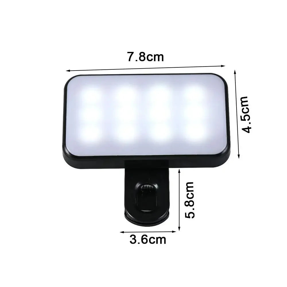 Mini Portable Selfie Fill Light, Rechargeable, 3 Adjustable Brightness Modes, Mobile Phone Clip, Makeup, Computer Fill Light