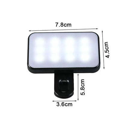 Mini Portable Selfie Fill Light, Rechargeable, 3 Adjustable Brightness Modes, Mobile Phone Clip, Makeup, Computer Fill Light