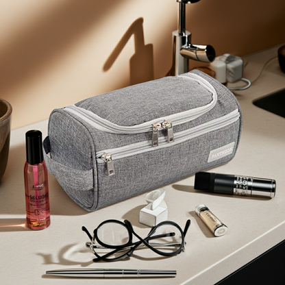 Hanging Travel Toiletry Bag | Men and Women | Waterproof | Gray
