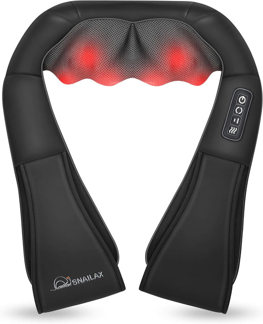 Shiatsu Neck and Shoulder Massager - Back Massager with Heat, Deep Kneading Electric Massage Pillow for Neck, Back, Shoulder,Foot,Body