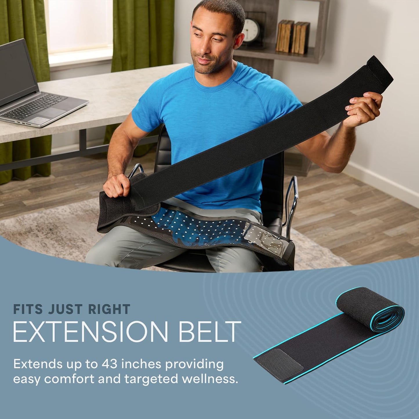 Red Light Therapy Belt – Allevared Infrared Red Light Therapy for Body, Back Pain and Shoulder - 660Nm & 850Nm near Infrared Heating Pad – Adjustable & Portable for Wellness & Relaxation
