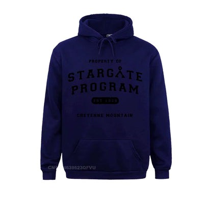 Mens Stargate Pullover Hoodie Property of Stargate Program Hoodie Graphic Pullover Hoodie Man Oversize Awesome Kawaii Clothes