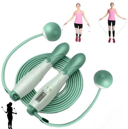 Cuerdas De Salto Inalámbricas Con Peso Con 2 Pelotas Y Cuerda Ajustable Para El Cuerpo Para Niños, Hombres Y Mujeres, Cuerda De Conteo Digital Rápido Sin Cuerda Con Contador De Calorías Para Entrenamiento De Fitness En Interiores, Boxeo Y Gimnasio