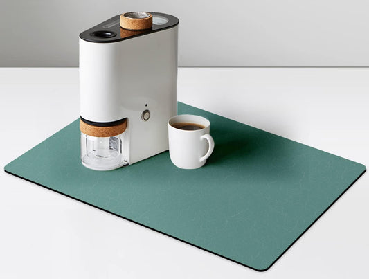Coffee Maker Mat for Countertops, Absorbent, Washable, Reversible Microfiber Dish Drying Mat for Kitchen Accessories, under Small Appliance Mats